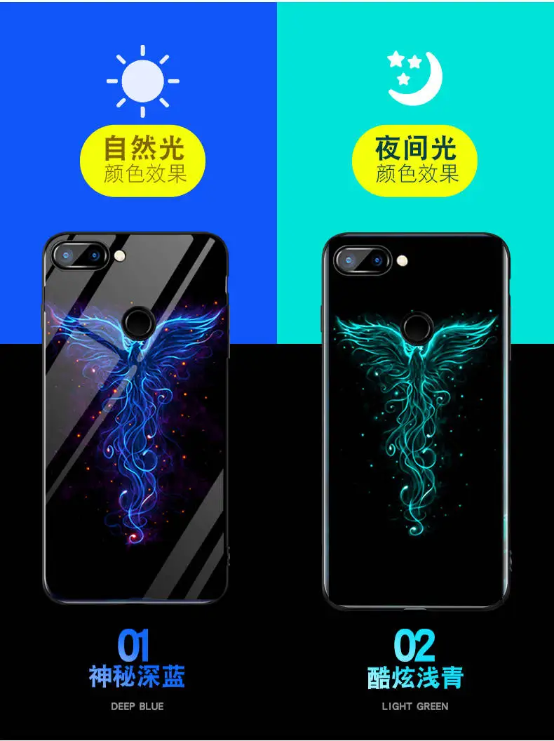 Чехол для телефона huawei Honor 9 9i V9 8 Pro 9 10 Lite View 10 6X Play чехол светящаяся задняя крышка из закаленного стекла чехол для телефона