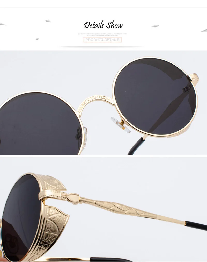 SHAUNA Ретро Рок панк Солнцезащитные очки для женщин модные круглые защитные очки солнцезащитные очки для мужчин