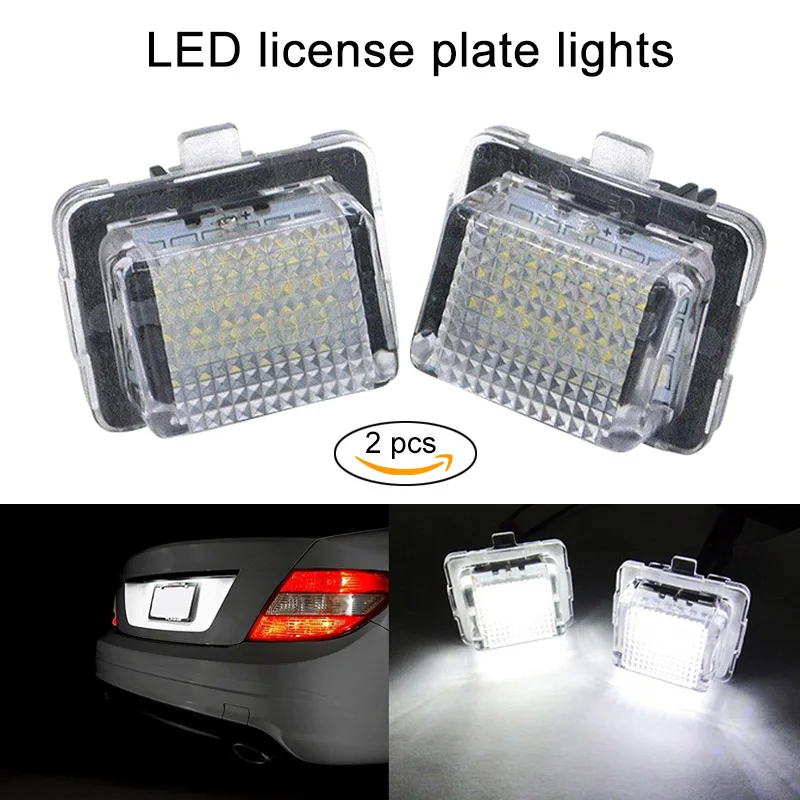 

New 2 Pcs LED License Number Plate Light Bulbs Lamps for Mercedes Benz W204 DXY88