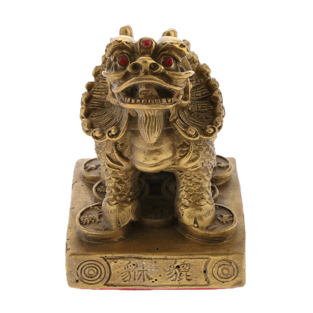 Chinese Copper Brave Troops Lucky Fortune Wealth Home Decoration Pi Xiu Brass Feng Shui Furnishing Articles
