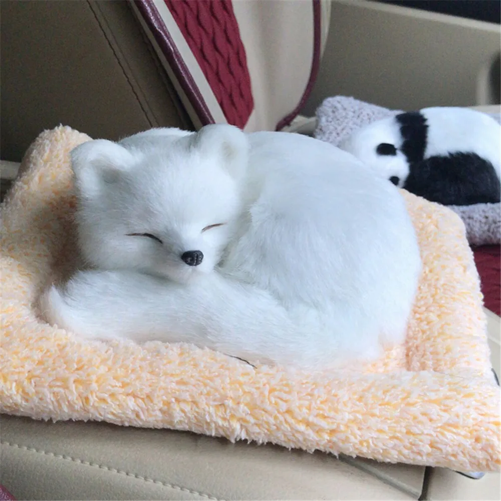 Fancytrader Cute Animals Cat Fox Dog Panda Lying on Blanket Toys Purify Air Cars Decoration Doll18