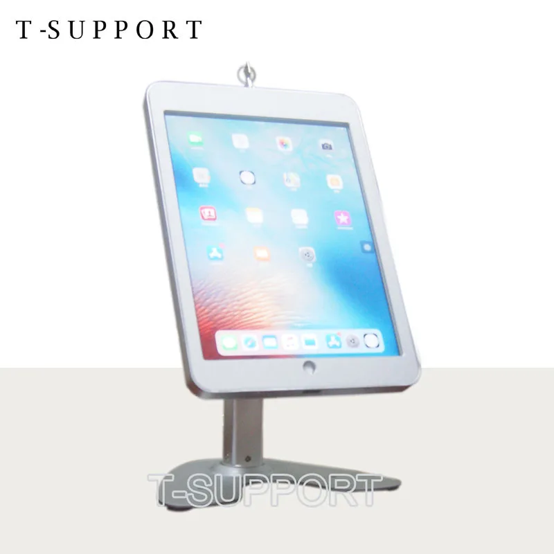 for 12.9 iPad Pro secuirty table stand with anti-theft enclosure 360 degree rotation base display kiosk POS lock holder mounting