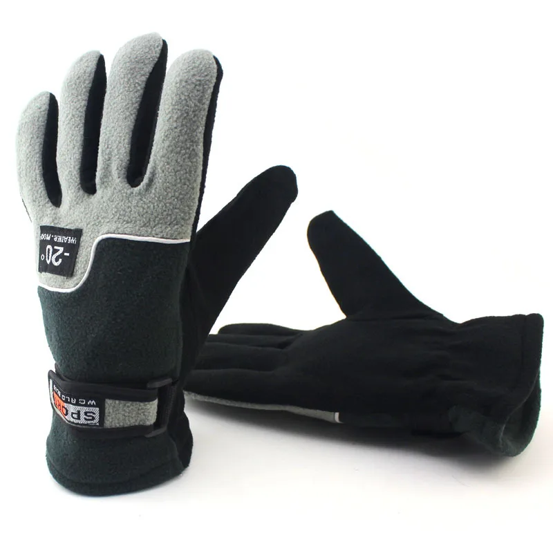 Зимние флисовые теплые перчатки высокого качества, утепленные спортивные перчатки для мужчин и женщин, перчатки для верховой езды AC003 - Цвет: Men dark gray