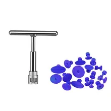 PDR автомобильный инструмент для ремонта вмятин безболезненное удаление вмятин Т-образная направляющая молоток с вкладками съемник для удаления града и двери