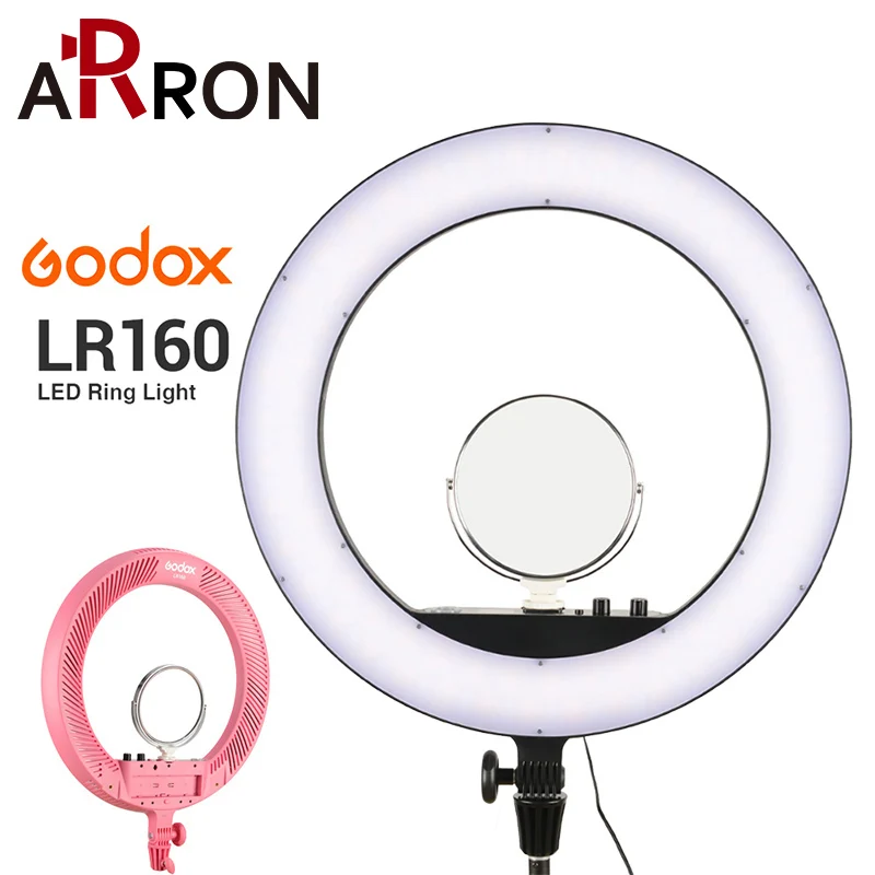 

New Godox LR160 LED Ring Light Lamp 18W 3300K-8000K Color Temperature Adjustable LCD Screen For Live Streaming Makeups LED Light
