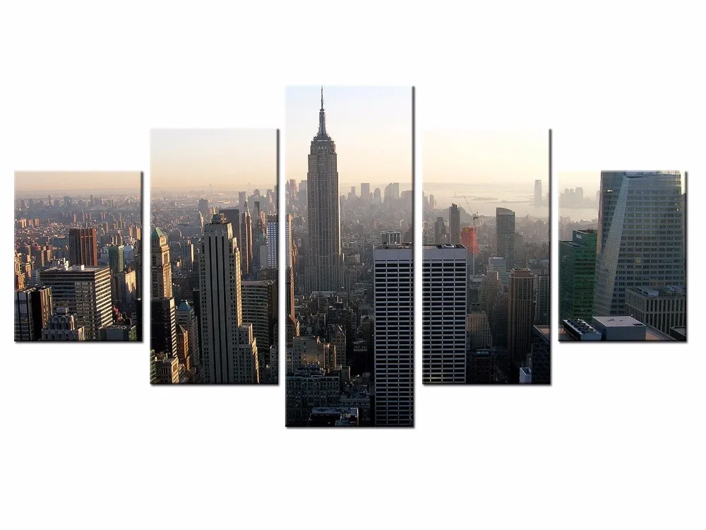 

Latest Wall Decor 5 Panel Modern Wall Art Home Decoration Frame Painting Canvas Prints Pictures Cityscape series /XC-city-54