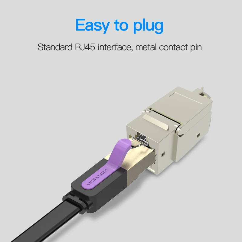 Ethernet коннектор Vention Cat7 модульный разъем RJ45 для кабеля с позолоченным покрытием