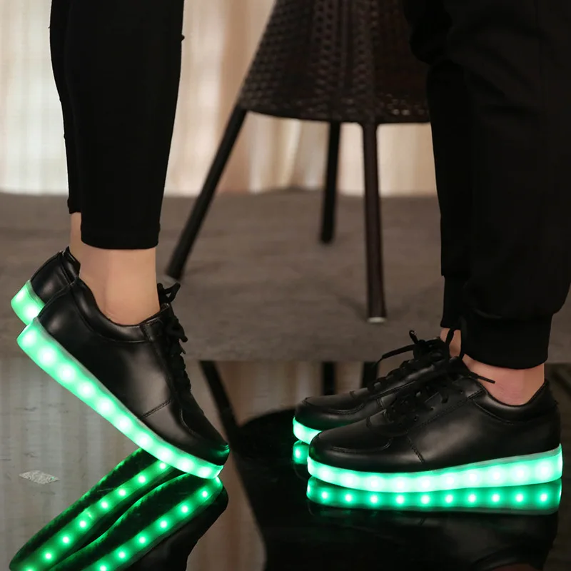 Size 30-44 Kids Luminous Sneakers for Girls Boys Women Shoes with Light LED Shoes with Luminous Sole Glowing Sneakers LED Shoes