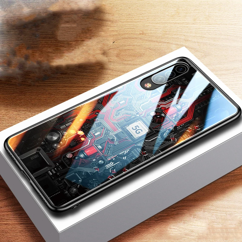 Case for Xiaomi Mi 9/ Xiaomi Mi 9 SE Tempered Glass Case for Xiaomi Mi9/ Xiaomi Mi 9SE Mi9 Case Color Simple Anti-fall Cover