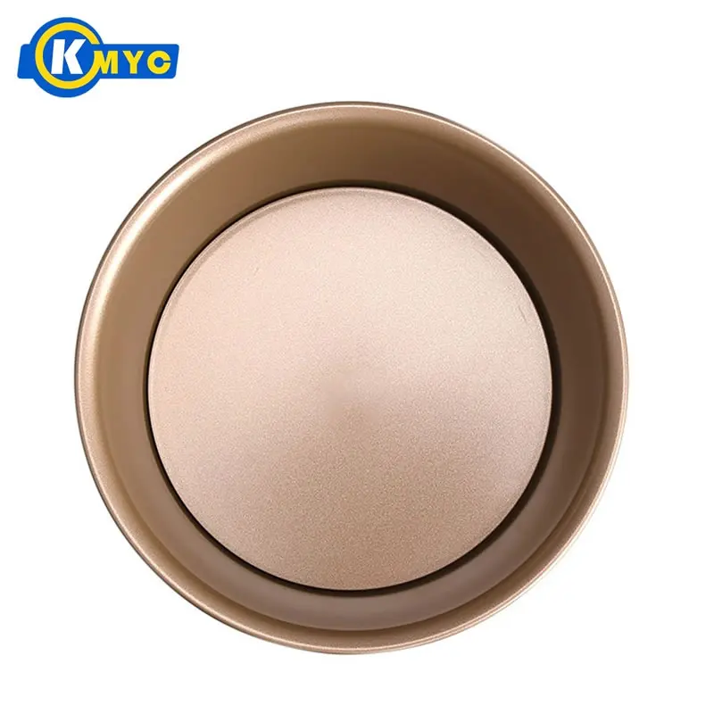 

KMYC Carbon Steel 6"/8"Gold Cake Pan with Removable Bottom Cheesecake Bread Loaf Oven Baking Trays Cake Pan Mold Bakeware