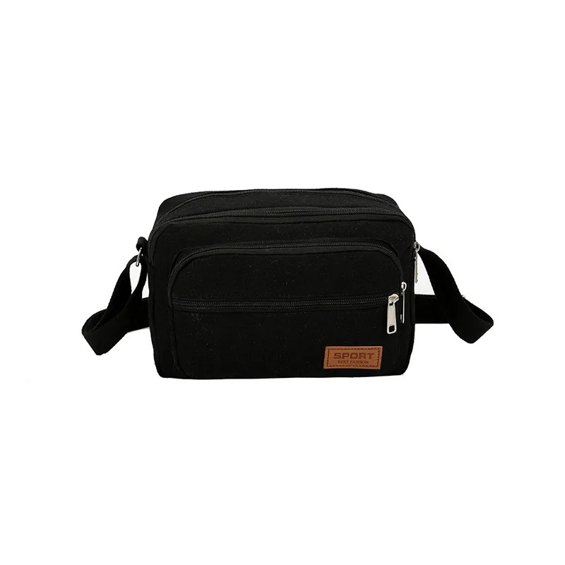 

Ougger Women Messenger Bags Shoulder Bags Casual Style Black Flap Bag Canvas with Letter for Outdoor