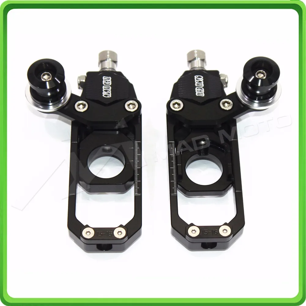 Motorcycle Chain Tensioner Adjuster with bobbin fit for APRILIA RSV4 2009 2010 2011 2012 2013 2014 Black (2)