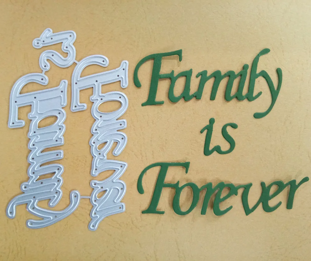 

ForeWan Forever Family Words Metal Cutting Dies for Scrapbooking Album Card Making New Arrival Embossing Die Cuts Template