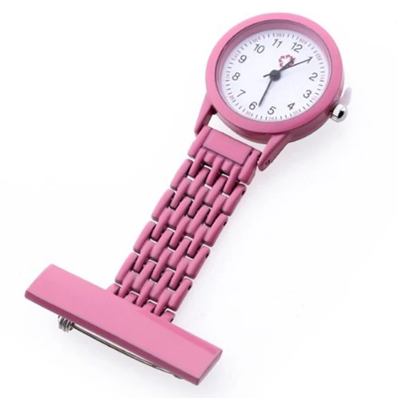 

Nurse Watch Heart Rate Monitor Nurse Watch Quartz with Brooch Pink Sweet