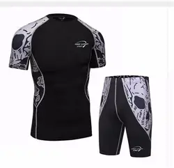 Для мужчин сжатия Рубашки для мальчиков Рашгард держать Fit Фитнес одежда с длинным рукавом База Слои кожу жесткой Тяжёлая атлетика