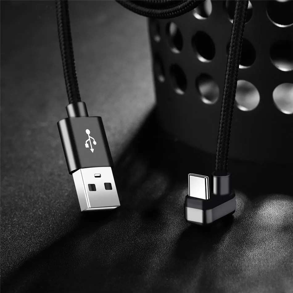 Кабель ROCK type C 180 градусов локоть 2.1A Быстрая зарядка синхронизации данных USB C игровой кабель для Xiaomi OnePlus huawei samsung type-C провод