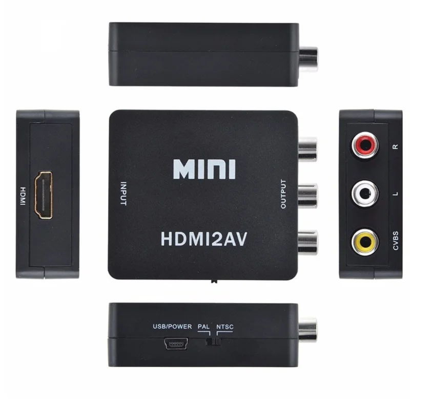 Композитный AV CVBS 3RCA преобразователь видеосигнала HDMI адаптер 720/1080 p+ HDMI кабель товары для дома