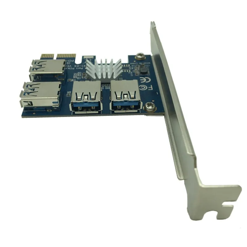 Hot PCIE PCI-E PCI Express Riser Card 1x to 16x 1 to 4 USB 3.0 Slot Multiplier Hub Adapter For Bitcoin Mining Miner BTC Devices-4