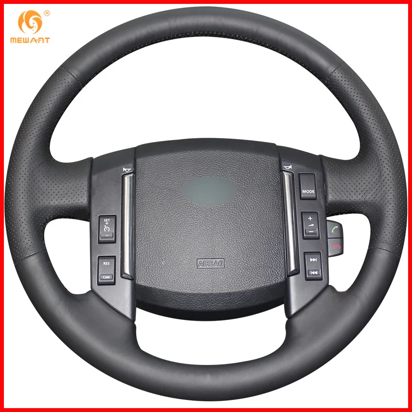 

MEWANT for 2007 2008 2009 2010 2011 2012 Land Rover Freelander 2 LR2 Black Artificial Leather Car Steering Wheel Cover Interior