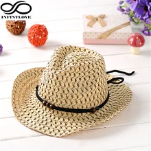 LUCKYLIANJI детская Jazz Bull Rider ковбойская дорожная соломенная шляпа(один размер: 54 см