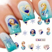 Мин. Заказ 3 usd) дисни Снежная принцесса Эльза Анна наклейки на ногти воды декор ногтей воды уплотнитель для ногтей наклейки на ногти