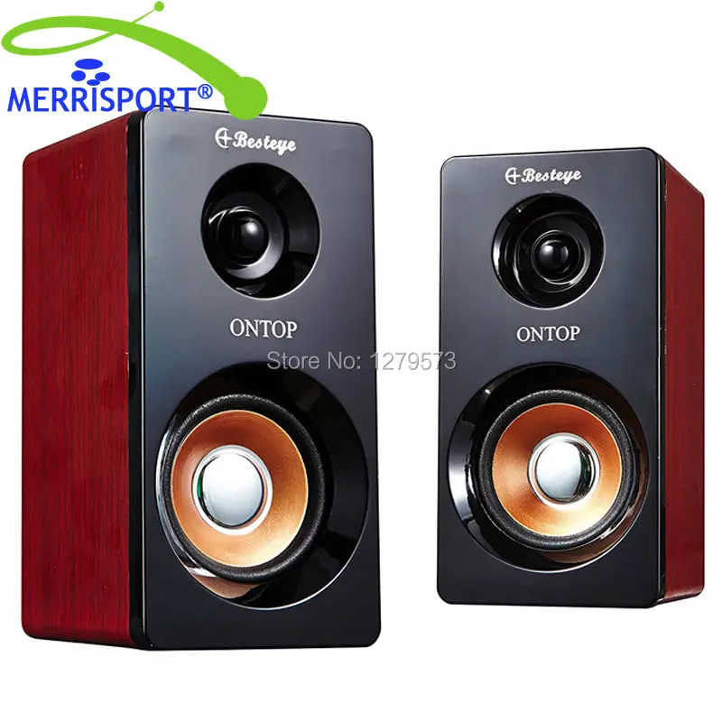 

Mini USB 2 in1 Computer Speakers for Notebook and Computer Mobile Phone MP3/MP4 Stereo Sound Plug and Play Wooden Power Speakers