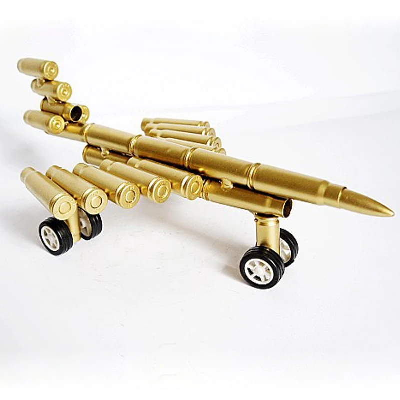 Imitation Bullet Fighter Aircraft Metal Model Military Plane Vintage Toys Home Decor Collection Ornament Child Birthday Gift