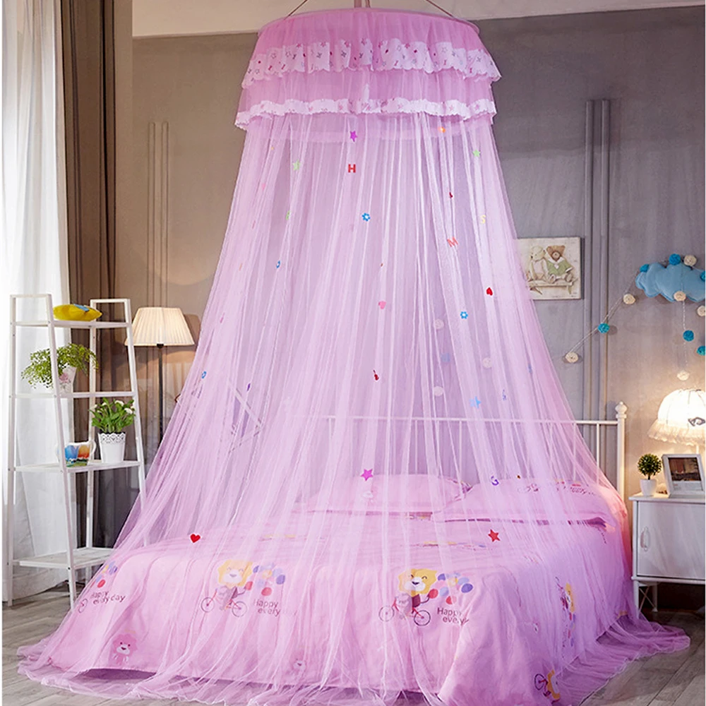 Купольная подвесная москитная сетка, детское постельное белье, купольная кровать, сетчатый навес, легко установить, кружевной навес для кровати, 4 цвета, декор для комнаты для девочек