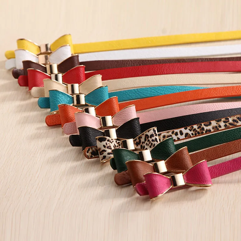 

2019 Female Belt Female Summer 13 Colors Female Belt Luxury Brand Multicolored Butterfly Knot Belt Lady Ceinture Femme