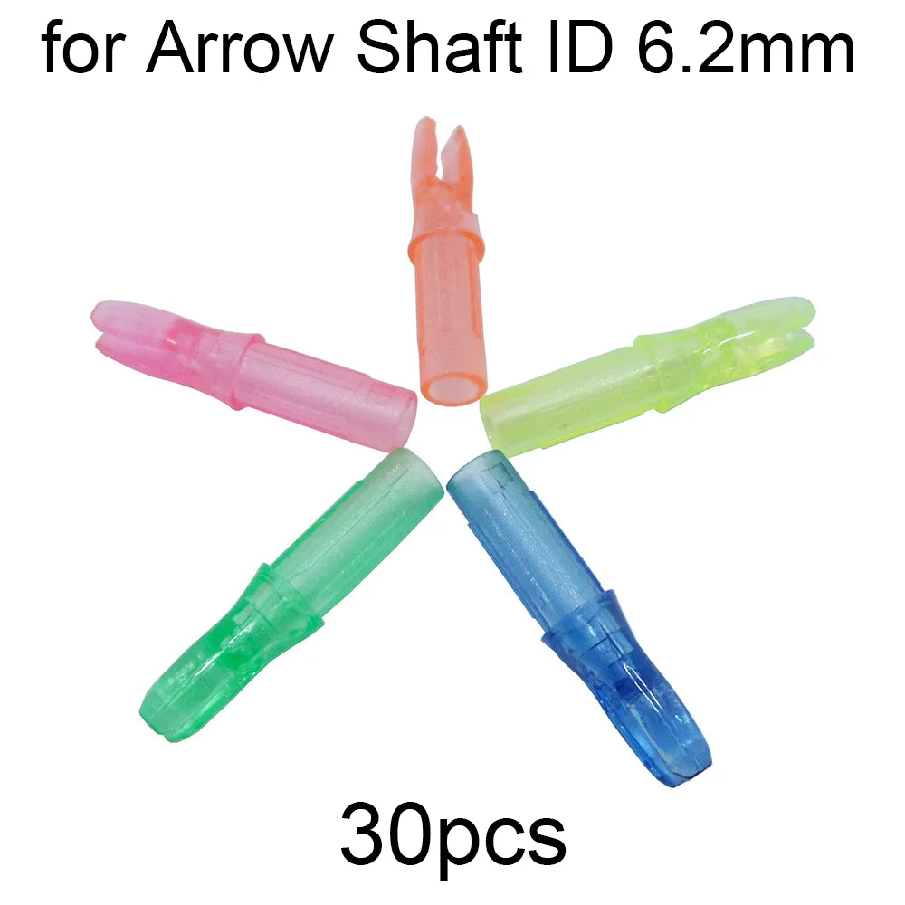 

30pcs Hunting Archery Arrow Internal Nocks Plastic Insert Tail for Arrow Shaft ID 6.2mm