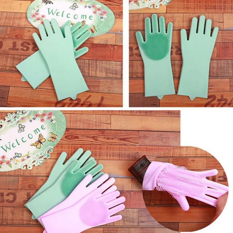 1 пара силиконовые блюда перчатка для чистки кухни мойка для уборки домашних животных перчатки с чистящей щеткой для мытья пищевых продуктов перчатка