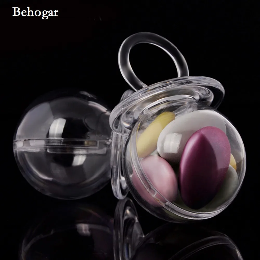 

Behogar 12pcs Pacifier Nipple Style Candy Sweets Cookies Box Jar Storage Container for Baby Shower Birthday Party Decor Supplies