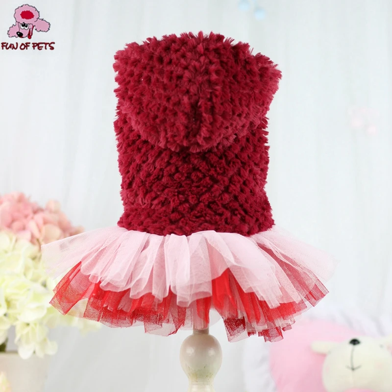 2017 New Elegant Autumn Winter Lollipop Pineapple Fleece Yarn Dress Dogs Clothing with Hoodie for Pets |