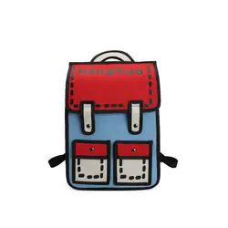 Мода мультфильмы 2D объемные сумки личности сумка для девочек-подростков 15.6 дюймовый ноутбук сумка Для женщин рюкзак S099