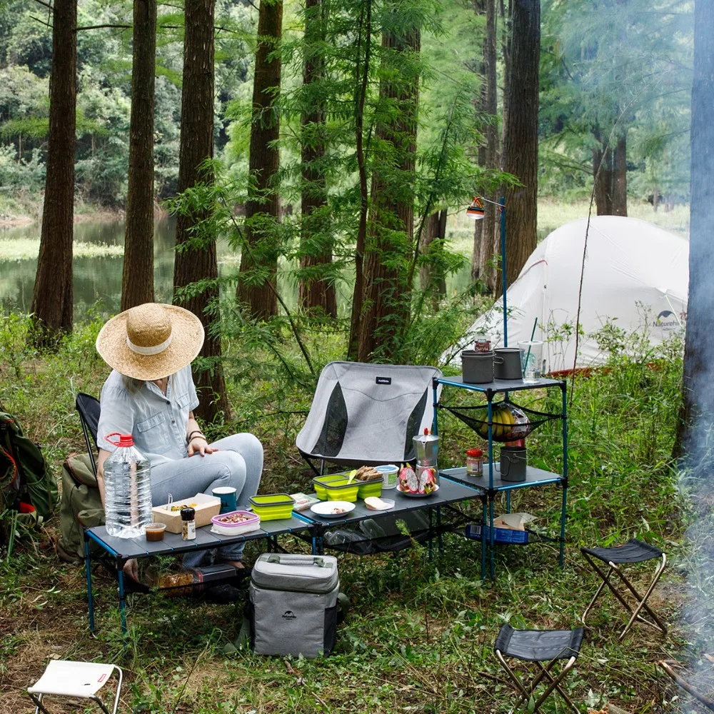 Naturehike mesa plegable al aire libre de luz ultra portátil camping cambiante picnic cena barbacoa de mesa de fiesta