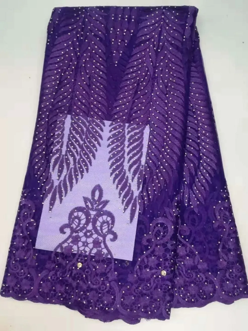 

2018 French stones Net Lace Fabric Flower African Tulle Mesh Lace Fabric High Quality Nigerian Lace Fabric