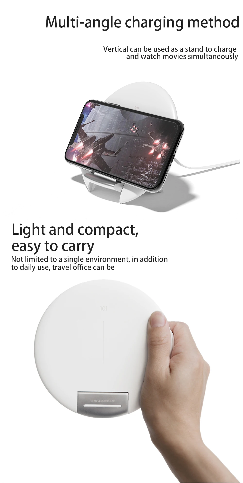 PORTEFEUILLE For Xiaomi Qi Wireless Charger 10w For ipad Pro Stand For iphone 8 XS Accessories Chargeur induction For Samsung s9 (4)