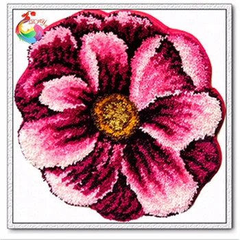 

DIY Latch Hook Rug Kits Unfinished Crocheting Carpets 3D Yarn Needlework Cushion Set for Embroidery Carpet Flower picture Mat