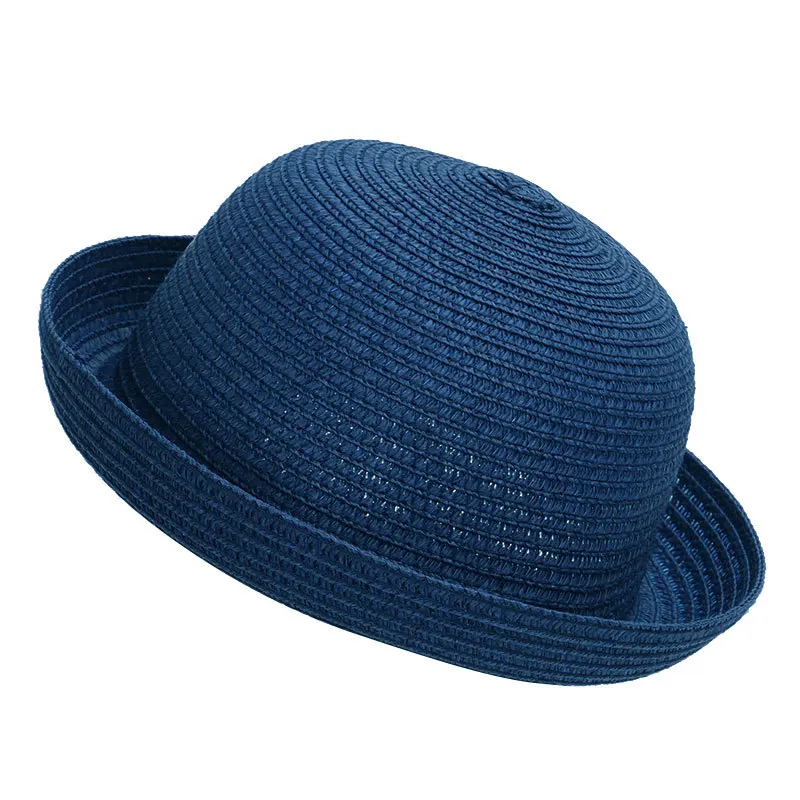 

Visors Fishing Fisher Summer Beach Straw Hat UV Protection Simple Summer Parent-child Flat Hat Straw Hat Panama Style