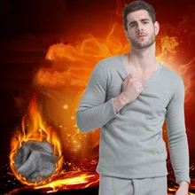 Зимние подштанники толстые мужское термобелье комплекты теплая рубашка с длинным рукавом термо-брюки костюм для защиты от пониженных температур пижамы Боди под Штаны