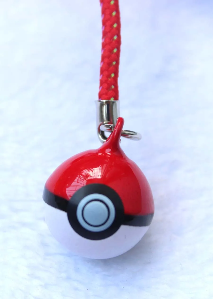 

New lot 50pc red Poke Ball logo Metal Jingle Bells Charm Beads Christmas Pendant