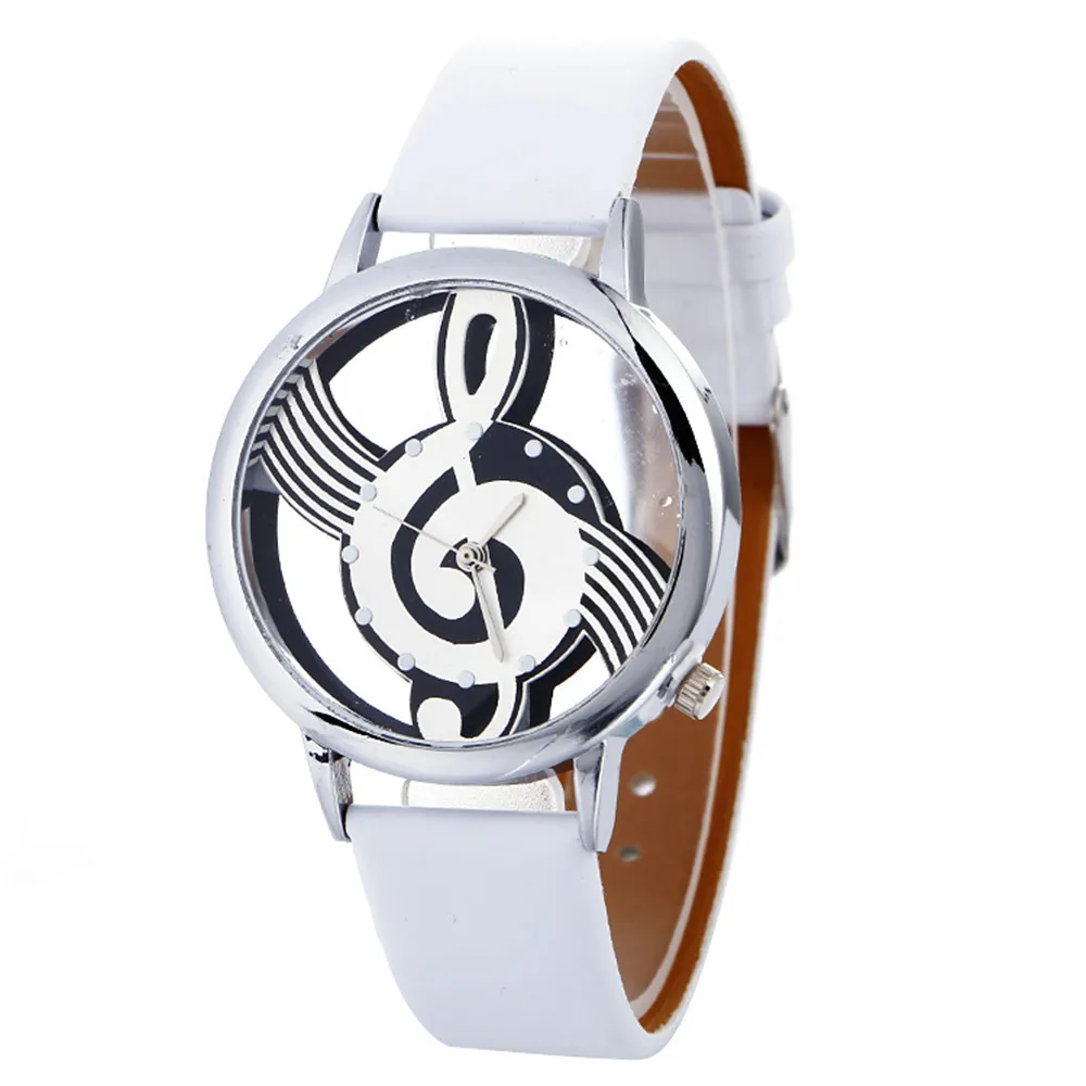 

Simple Women Dress Watches Casual PU Leather Musical Note Quartz Analog Wrist Watch Relogio feminino Hours Clock Fashion A4