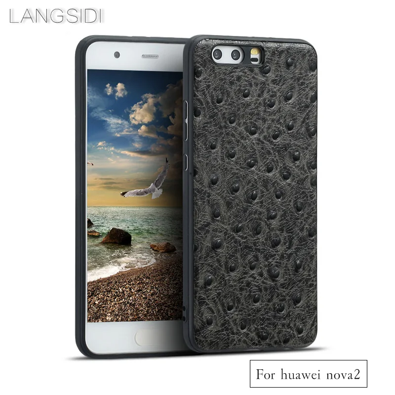 

Luxury brand phone case ostrich grain full-wrapped phone case For Huawei nova2 phone case full handmade custom processing