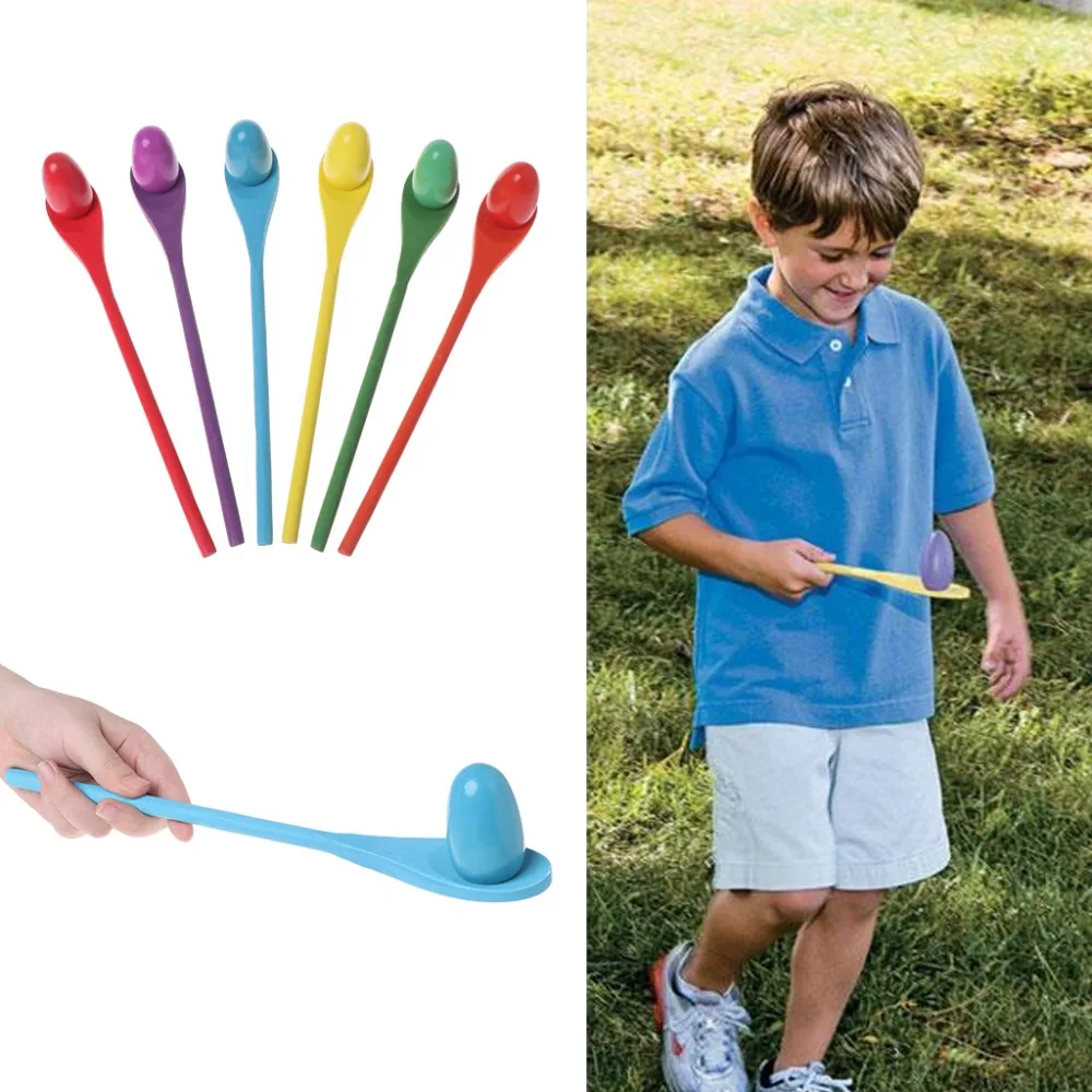 New 6PCS Balance Spoon Care Ball Outdoor Sports Multiplayer School Game Toys