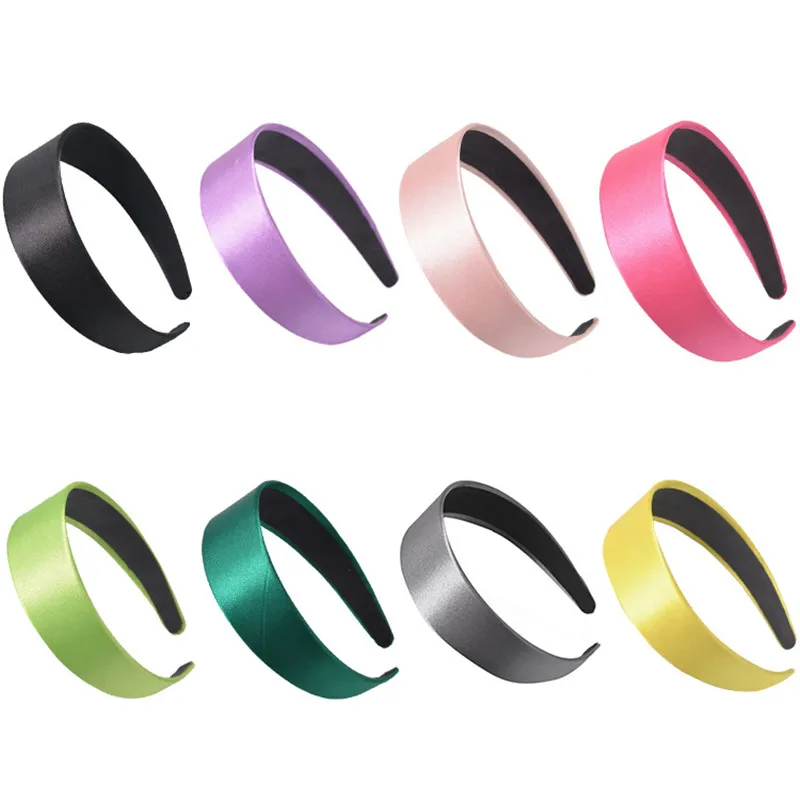 

Colorful Solid Satin Headbands For Women Flower Hairbands Korea Hair Accessories Hair Bands For Women Sweet Head Wrap