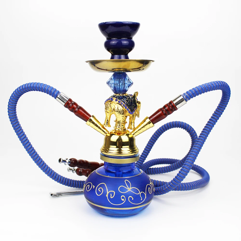 Стеклянный кальян украшения Индийский Слон Sheesha кальян наргиле Чича небольшой портативный кальян Набор двойной шланг