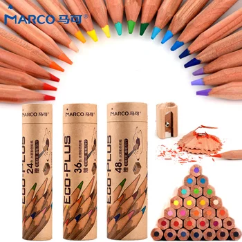 

MARCO 24/36/48 Colors Safe Non-toxic Lead Water Soluble Colored Pencil Watercolor Pencil Set For Write Drawing Art Supplies 6120