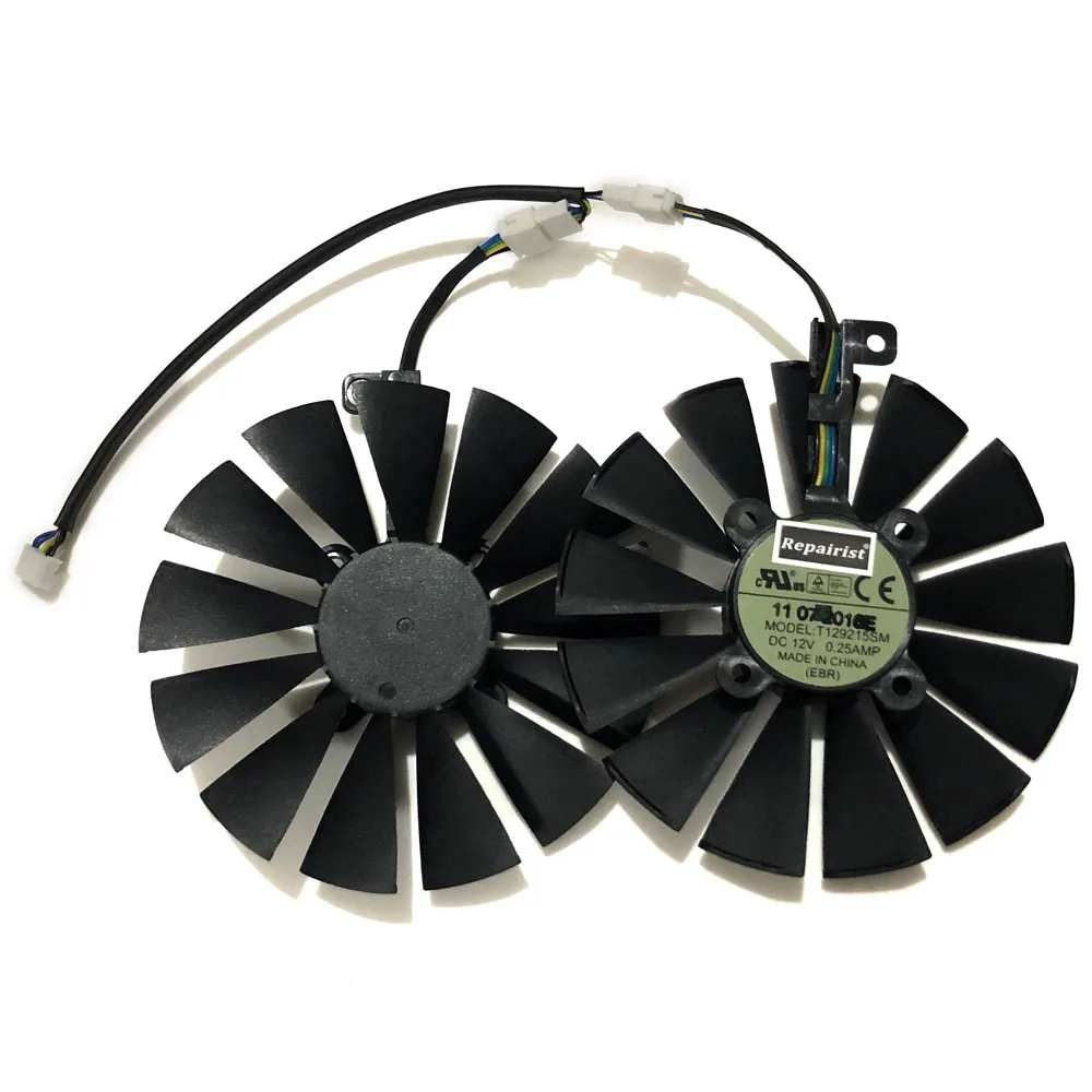95MM(100MM) 4Pin T129215SM Cooler Fan For ASUS GPU ROG POSEIDON GTX1080TI STRIX RX 570 470 580 GTX 1050Ti Video Card Cooling