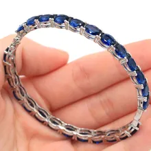 Hot Sell Tanzanite SheCrown Gift For Girls 925 Silver Bangle Bracelet 7.5