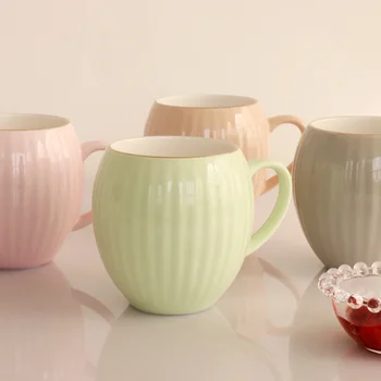 

High Quality Creative Zakka Style Ceramic Cups and Mugs Pumpkin Coffee Water Tea Mug Breakfast Milk Cup Withe Handgrip Brief
